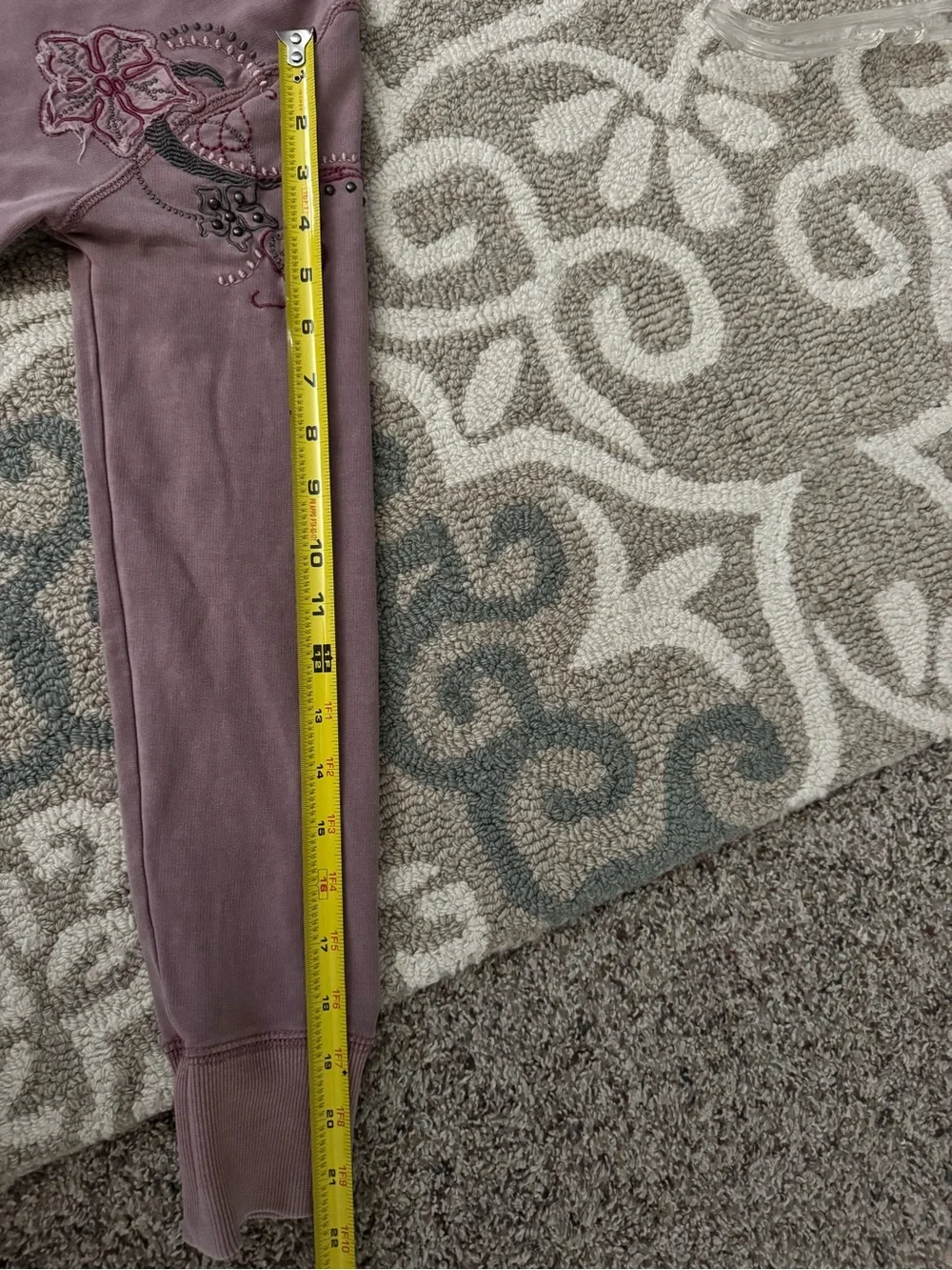 Vertigo Embroidered Hooded jacket  & Jogger Set Y2K - Dusty Mauve size M